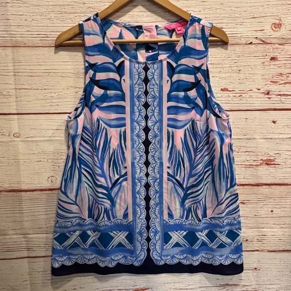 Lilly Pulitzer Iona Sleeveless Top in Pink Tropics Tint Heat Wave Sz M - Picture 5 of 12